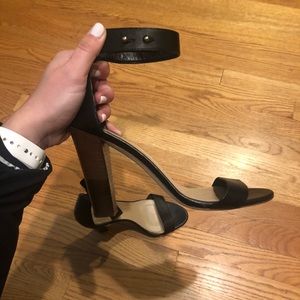 J.Crew black ankle strap heels